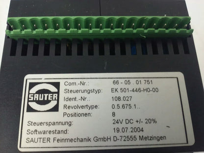 SAUTER EK 501-446-H0-00 POWER SUPPLY 8 POSITION 24V DC EK501446H000