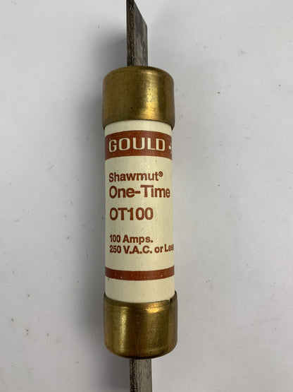 Gould Shawmut One-Time OT100 100A 250V Fuse "Lot of 6"