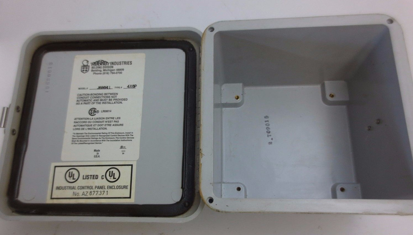 ROBROY / BELDING J606HLL - TYPE 4X6P INDUSTRIAL CONTROL ENCLOSURE PANEL  6" x 4"