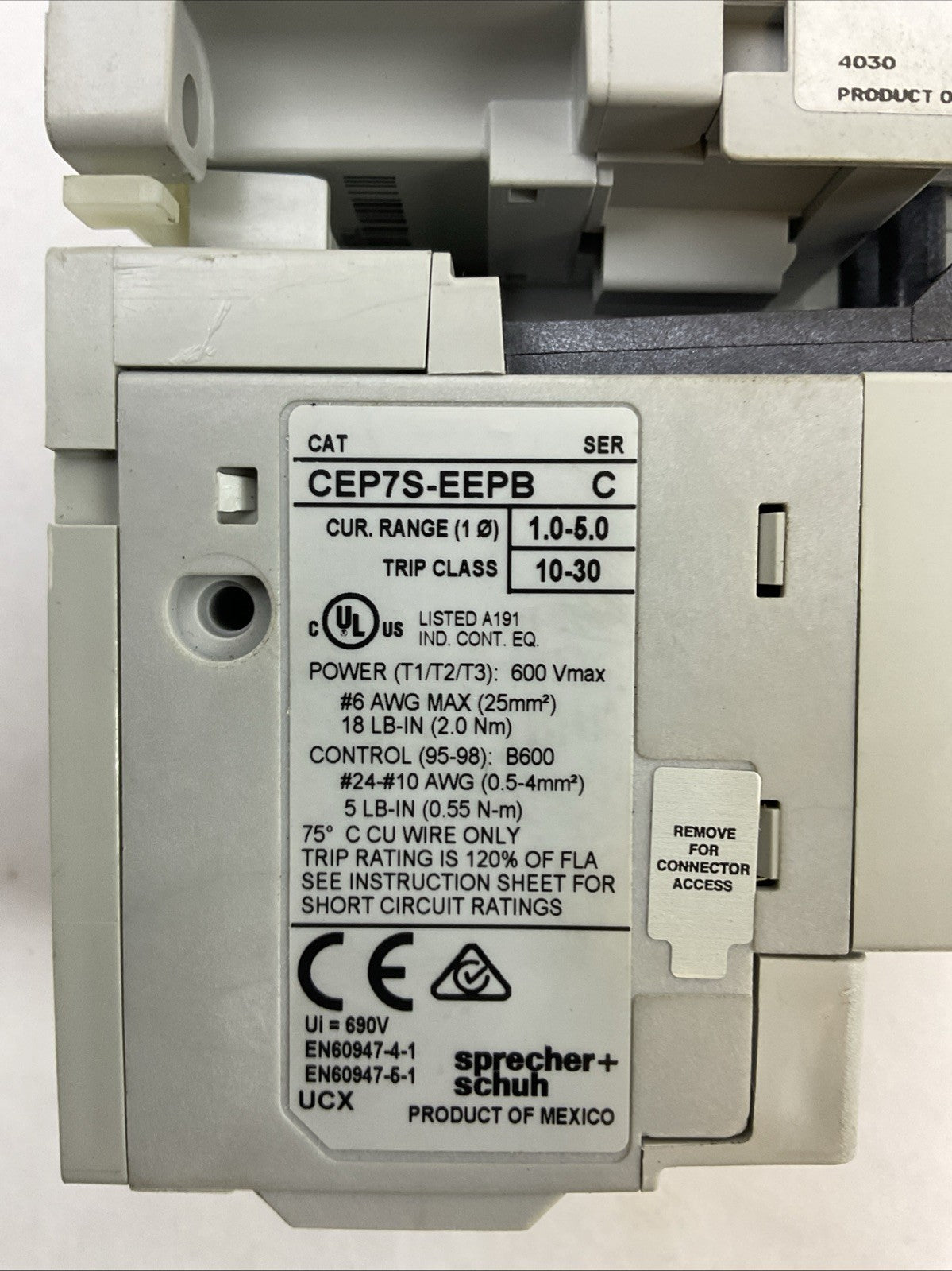 SPRECHER+SCHUH STARTER CA7-9D-01 CONTACTOR 24VDDC COIL CEP7S-EEPB 1.0-5.0AMP