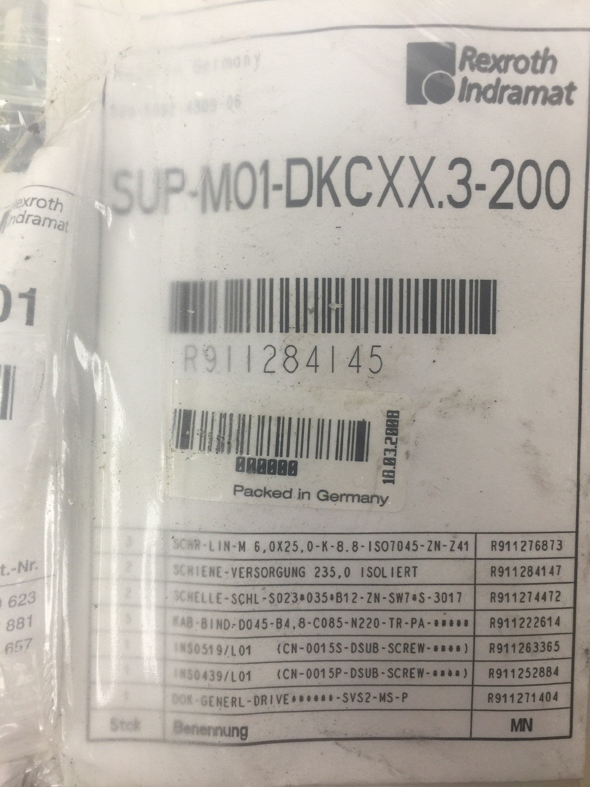 REXROTH INDRAMAT SUP-M01-DKCXX.3-200 SERVICE KIT