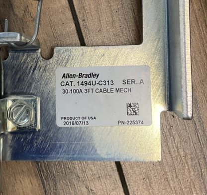 ALLEN BRADLEY 1494U-C313 SER A 30-100A 3FT CABLE MECH.