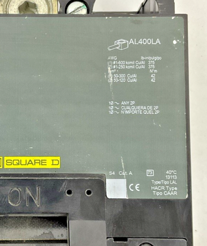 SQUARE D LAL36300MB CIRCUIT BREAKER 300A 50/60HZ 600VAC/250VDC