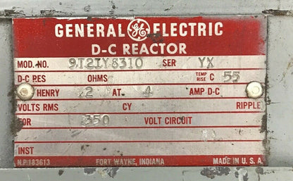 GENERAL ELECTRIC D-C REACTOR 9T2IY8310 350V  SER. YX