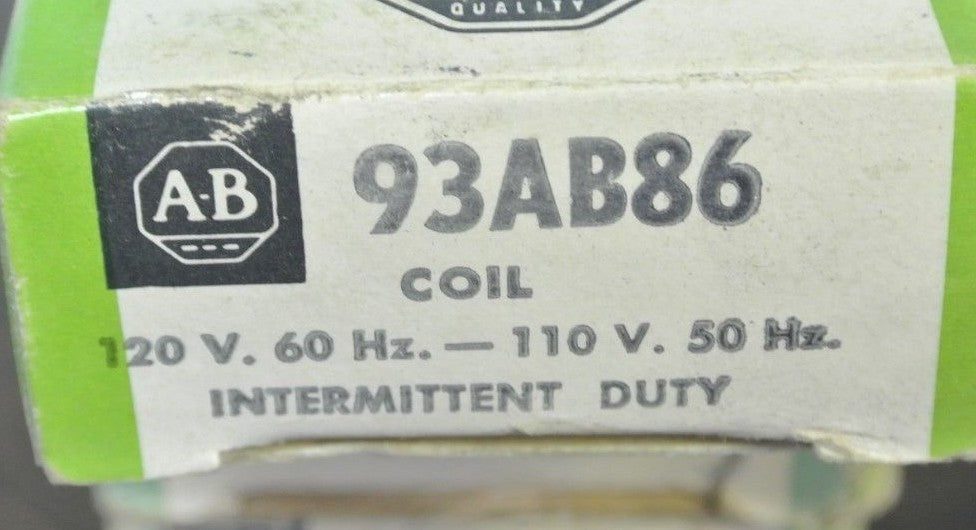 ALLEN-BRADLEY 93AB86 COIL, INTERMITTENT DUTY 120V/60Hz, 110V/50Hz - NEW SURPLUS