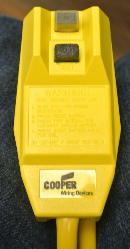 COOPER GFP101M IN-LINE GFCI / 15A / 125V / 2P / 3W GRD / NEW SURPLUS