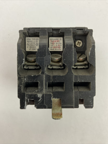 SQUARE D QO315 CIRCUIT BREAKER 3P 15AMP 240VAC