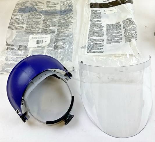 3M 82783-00000 H8A RATCHET HEADGEAR WITH WP96 POLYCARBONATE FACE SHIELD LOT OF 3