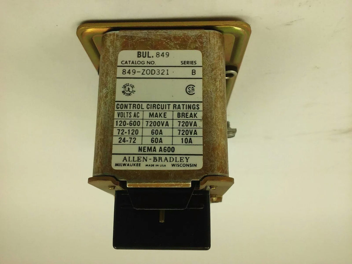 ALLEN BRADLEY 849-ZOD321, SER. B, PNEUMATIC TIMING RELAY, 120V-60HZ, NEW
