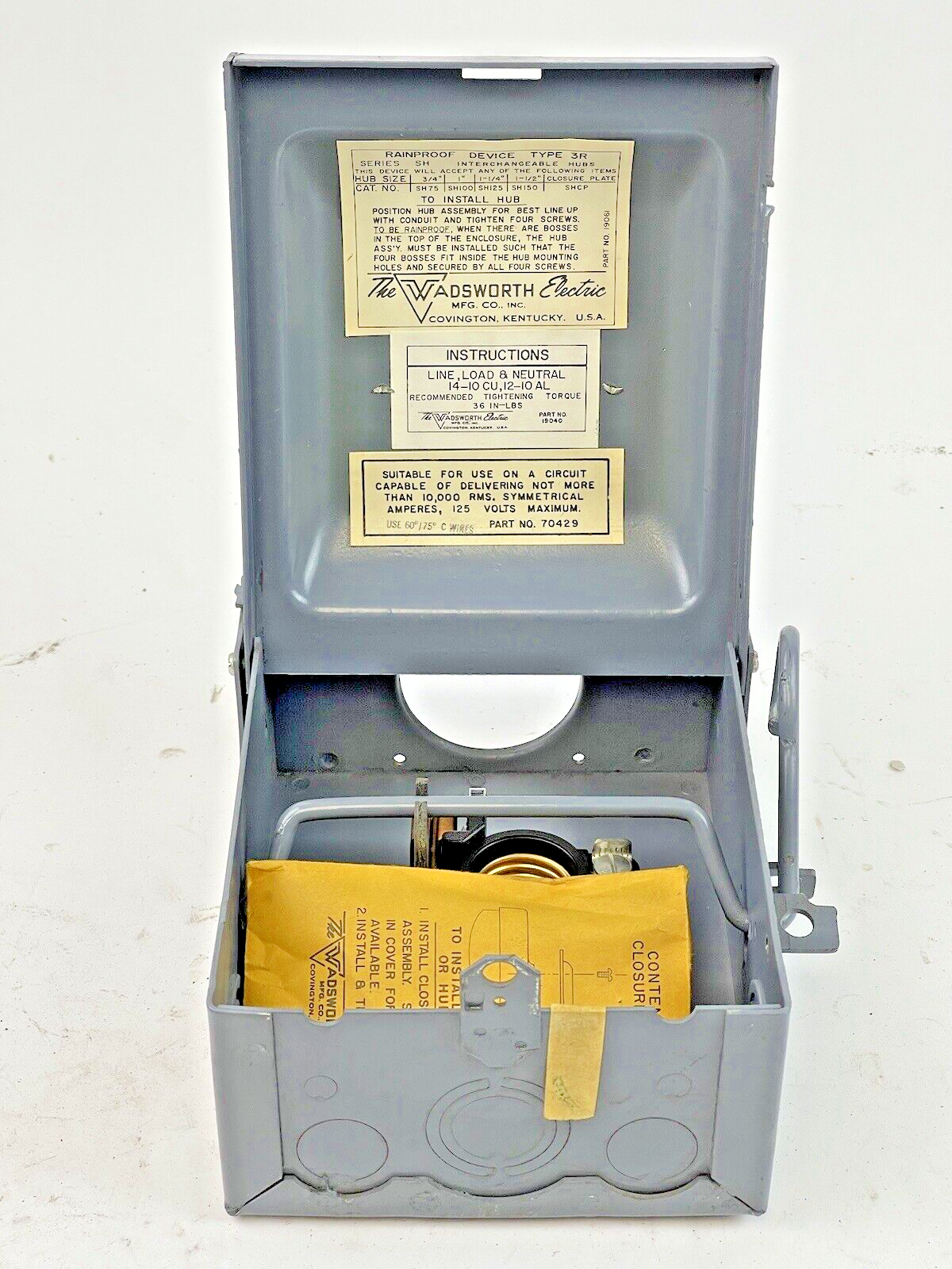 WADSWORTH ELECTRIC - RN30 - RAINPROOF ENCLOSED SWITCH - 2 POLE, 30A, 125 VAC, 3R