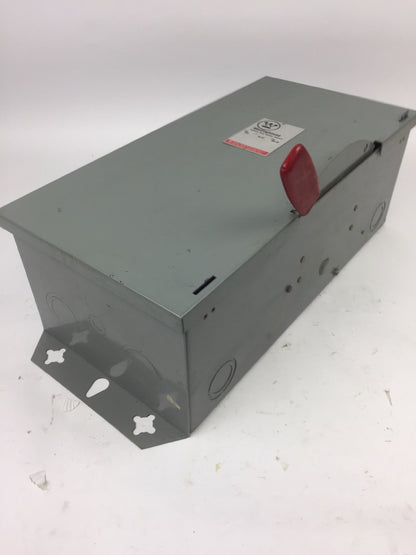 WESTINGHOUSE GUN323 SAFETY SWITCH 240 VOLT AC 100 AMP TYPE 1 ENCLOSURE INDOOR