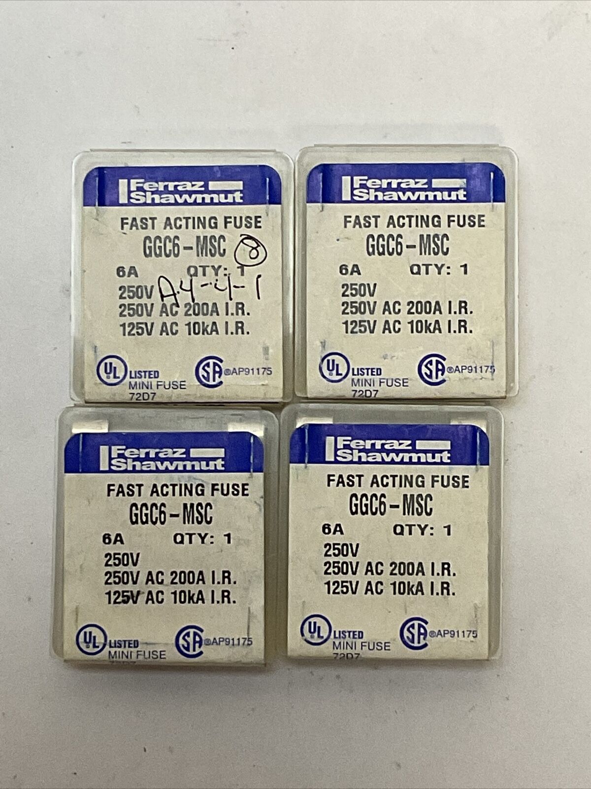 FERRAZ SHAWMUT GGC6-MSC FUSE 6A 250VAC (20 TOTAL FUSES)