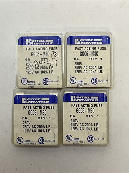 FERRAZ SHAWMUT GGC6-MSC FUSE 6A 250VAC (20 TOTAL FUSES)