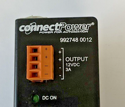 WEIDMULLER 992748 0012 CONNECTPOWER POWER SUPPLY 12VDC 3A