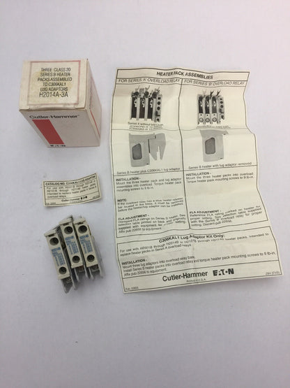 CUTLER HAMMER H2014A-3A 3 CLASS 20 SERIES B HEATER PACKS ASSEMBLED TO C306KAL1