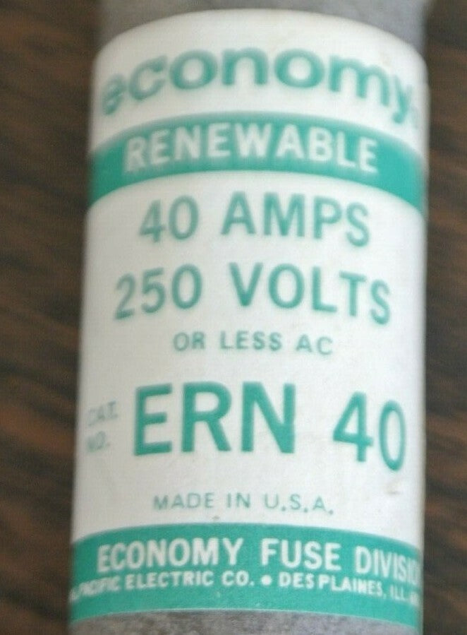 ECONOMY / FPE / ERN40 RENEWABLE FUSE / 40A / 250V / NEW SURPLUS / EACH