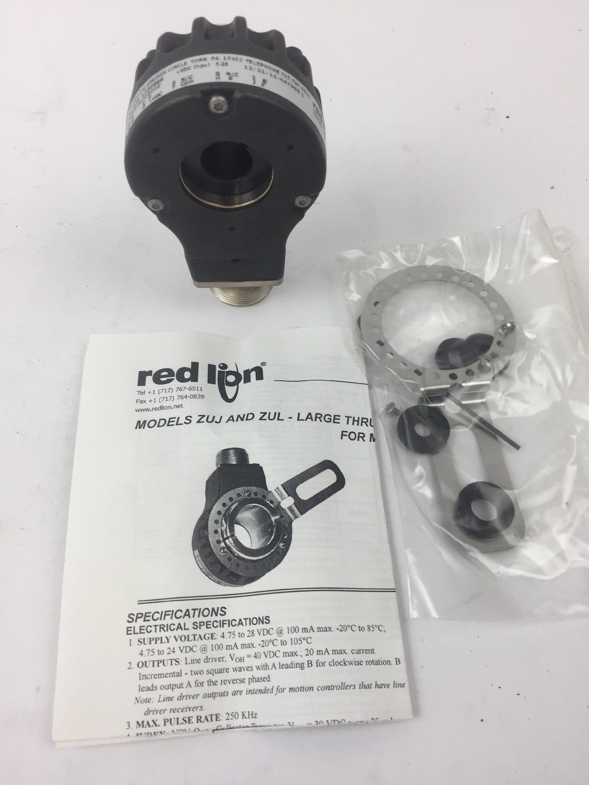 RED LION ZUJ0500Z LARGE THRU-BORE ROTARY PULSE GENERATOR