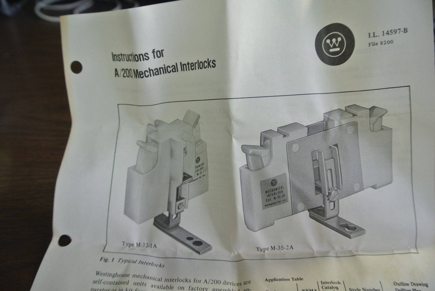 WESTINGHOUSE M33-1A - MECHANICAL INTERLOCK for Series A/200 UNITS - NEW SURPLUS
