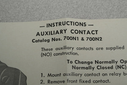 ALLEN-BRADLEY 700-N1 AUXILIARY CONTACT, LEFT HAND / NEW SURPLUS