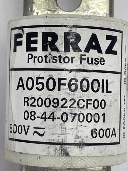 FERRAZ A050F600IL PROTISTOR FUSE 500VAC 600AMP
