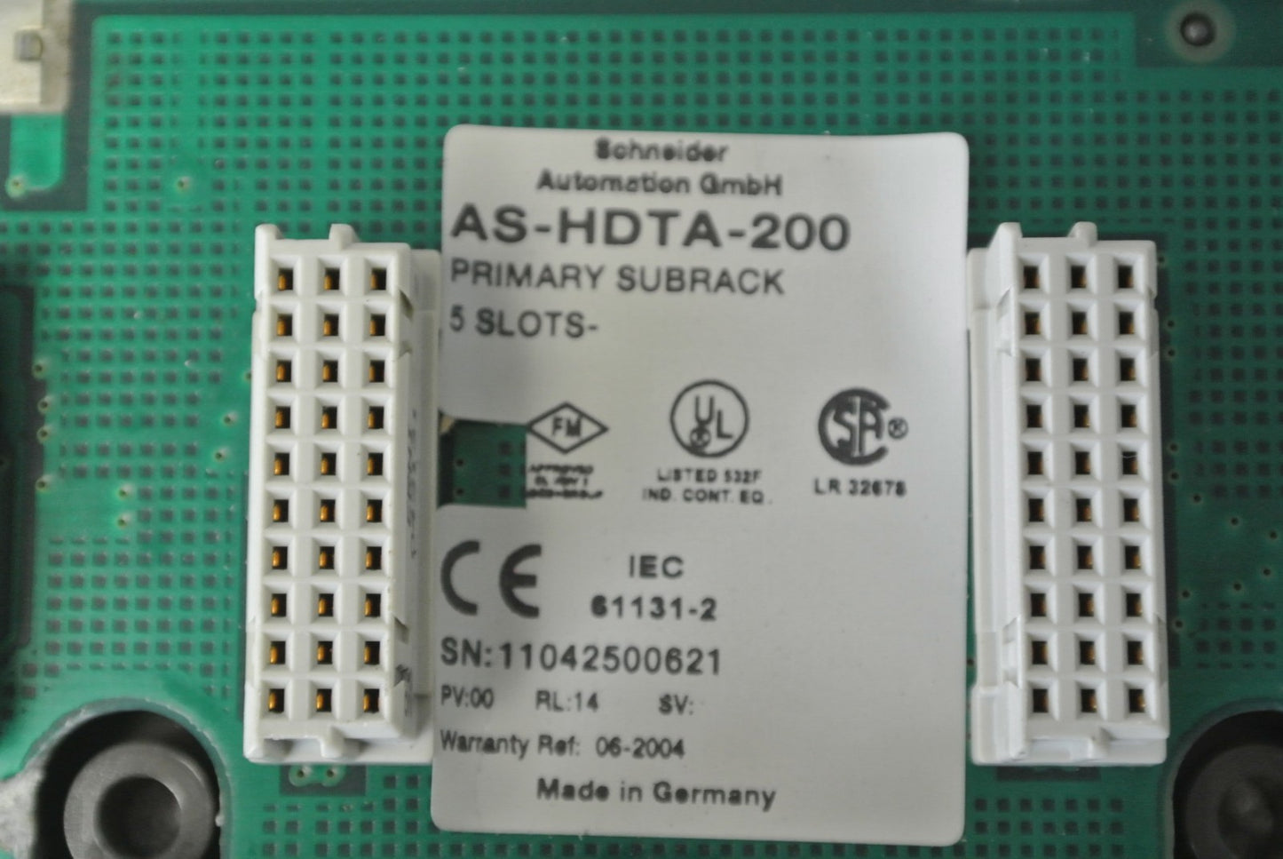 SCHNEIDER / MODICON TSX COMPACT DTA 200/AS-HDTA-200 PRIMARY SUBRACK / 5-SLOTS