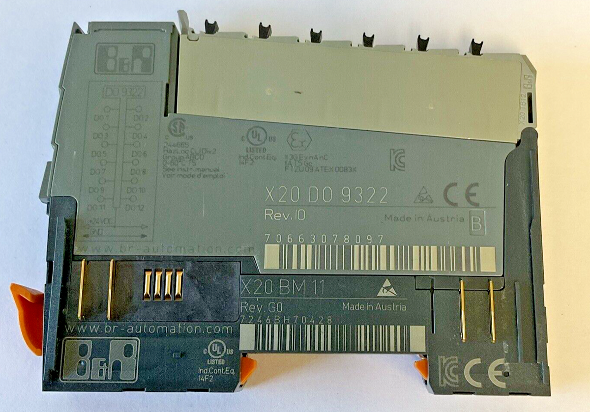 B&R AUTOMATION PLC MODULE OUTPUT X20DO9322 REV.I0 X20BM11 REV.G0***LOTOF2***