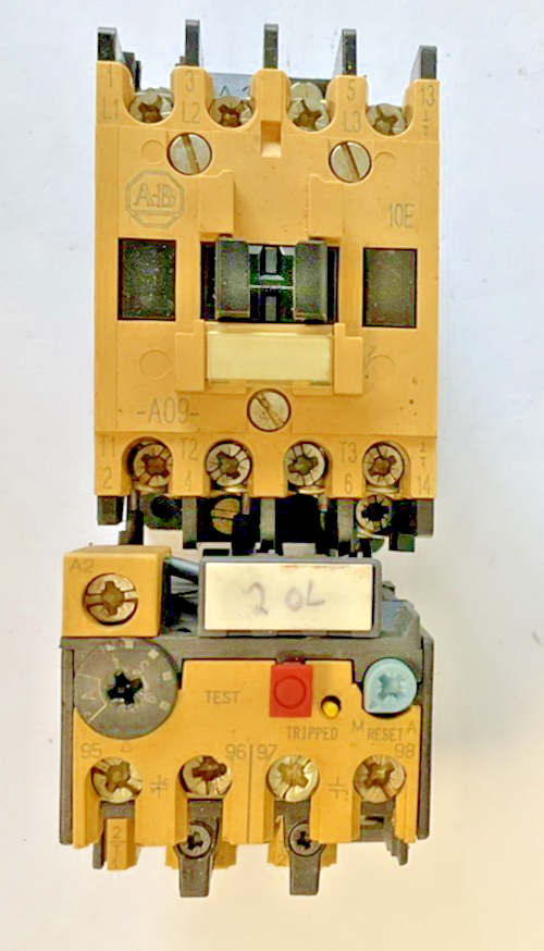 ALLEN BRADLEY 100-A09ND3 CONTACTOR SER B 600VAC 9A W/ 193-BSB60 RELAY 4-6A SER.B