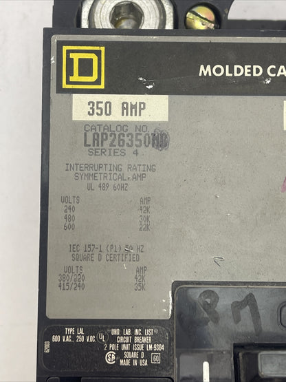 SQUARE D LAP26350MB CIRCUIT BREAKER 350A 600VAC 2POLE