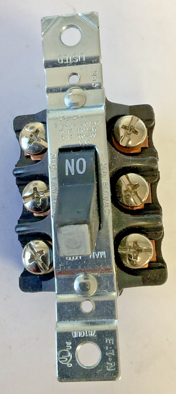 EATON AH7810UD MANUAL CONTACTOR AND DISCONNECT SWITCH 30A 600VAC