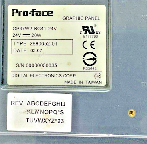 PROFACE GP37W2-BG41-24V GRAPHIC PANEL 24VDC 20W