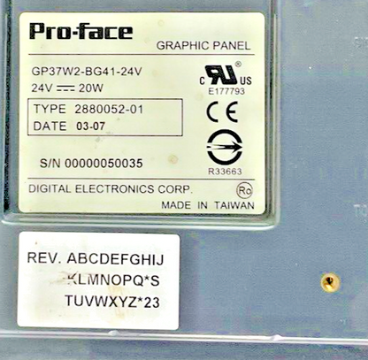 PROFACE GP37W2-BG41-24V GRAPHIC PANEL 24VDC 20W