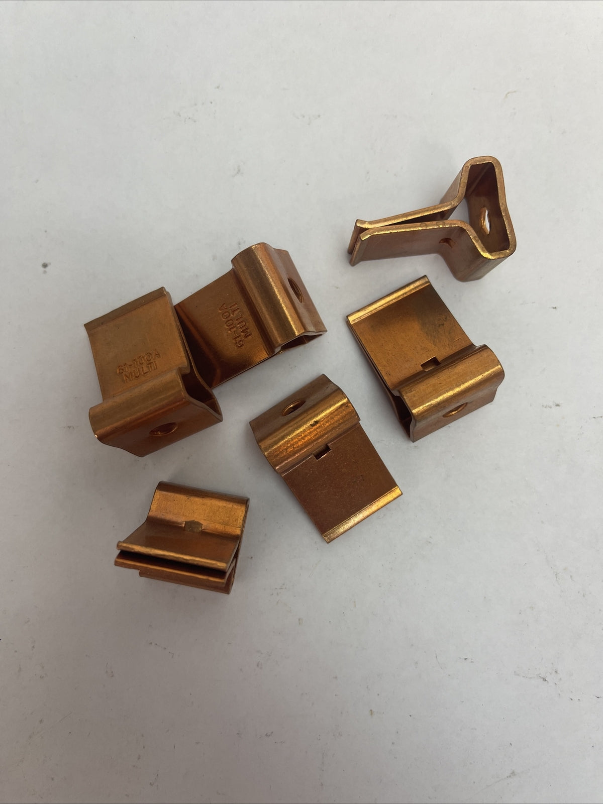 PENN-UNION 61-100A BRONZE FUSE CLIP KNIFE TYPE 61-100A 250-600V (LOT OF 6)