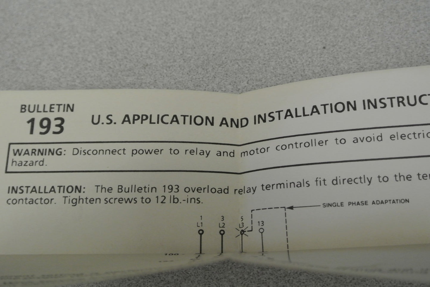 ALLEN-BRADLEY 193-BSB16 Ser. A  BIMETALLIC OVERLOAD RELAY 1.1-1.6A / NEW SURPLUS