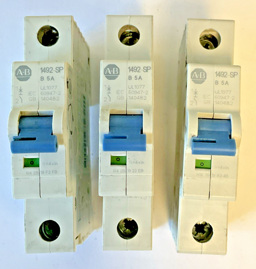 ALLEN BRADLEY 1492-SPM1B050 CIRCUIT BREAKERS SER.D 50/60HZ 277VAC ***LOTOF3***
