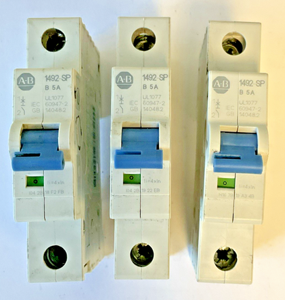 ALLEN BRADLEY 1492-SPM1B050 CIRCUIT BREAKERS SER.D 50/60HZ 277VAC ***LOTOF3***