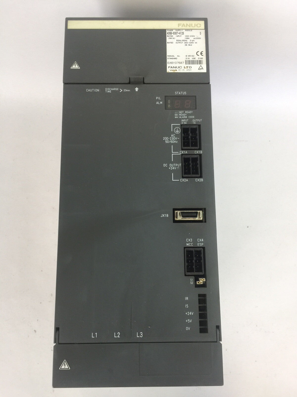 FANUC A06B-6087-H126 POWER SUPPLY INPUT 200-230VAC 106A OUTPUT 283-325VDC 29.8kW