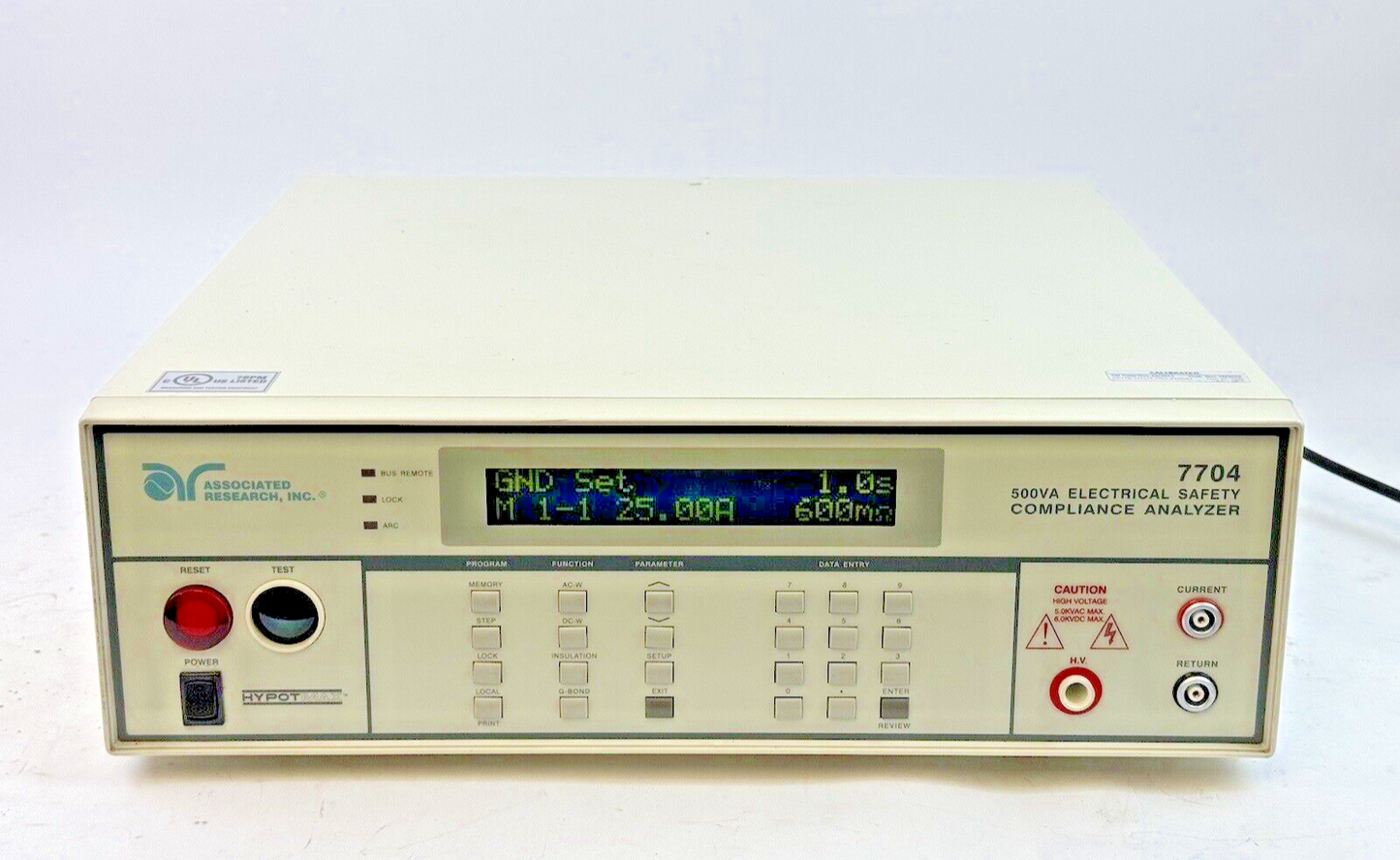 ASSOCIATED RESEARCH INC. - 7704 - HYPOT MAX-500VA ELEC. SFTY COMPLIANCE ANALYZER