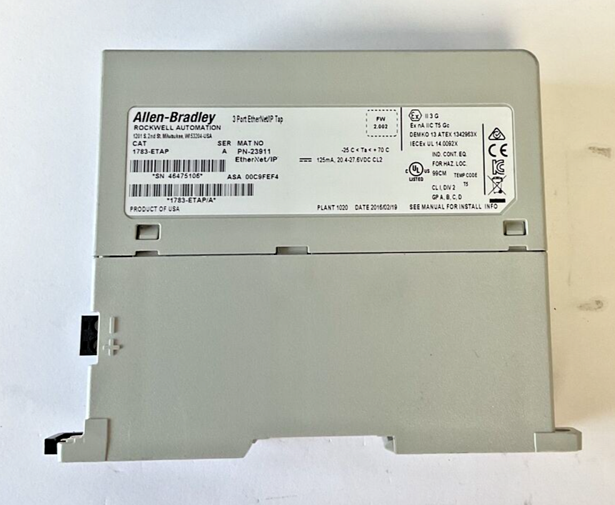 ALLEN BRADLEY 1783-ETAP ETHERNET/IP TAP SER.A FW 2.002 3PORT 27.6VDC