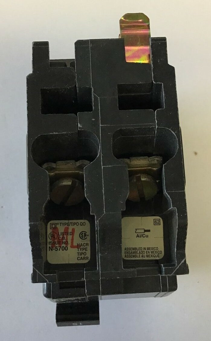 SQUARE D QO215H CIRCUIT BREAKER 15A 240VAC 50/60HZ 2POLE