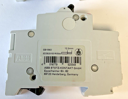 ABB 2CDS251001R0201,2CDS251001R0044,2CDS25106,2CDS25100 CIRCUIT BREAKER 230/400V
