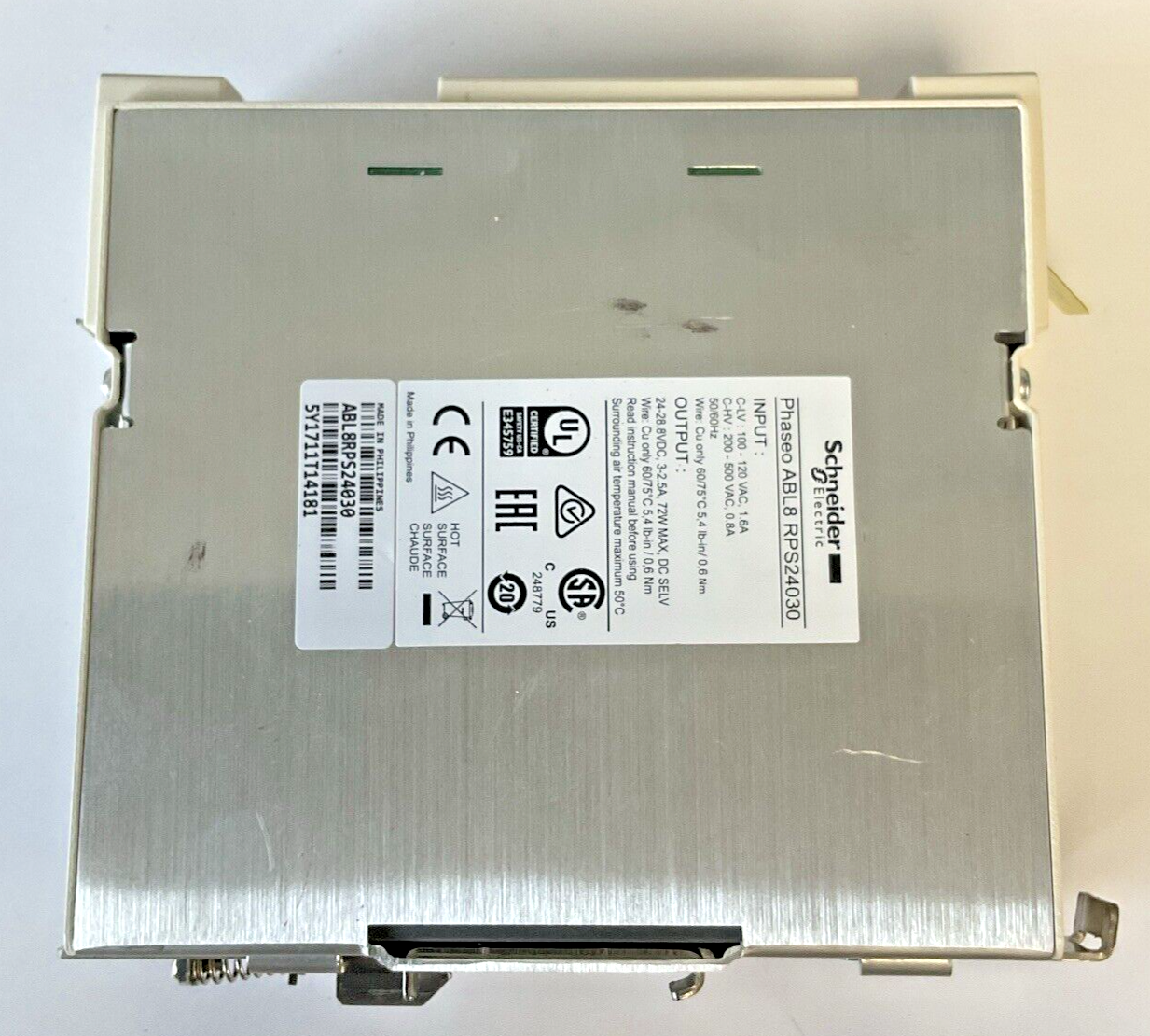 SCHNEIDER ABL8RPS24030 POWER SUPPLY 24VDC 3A