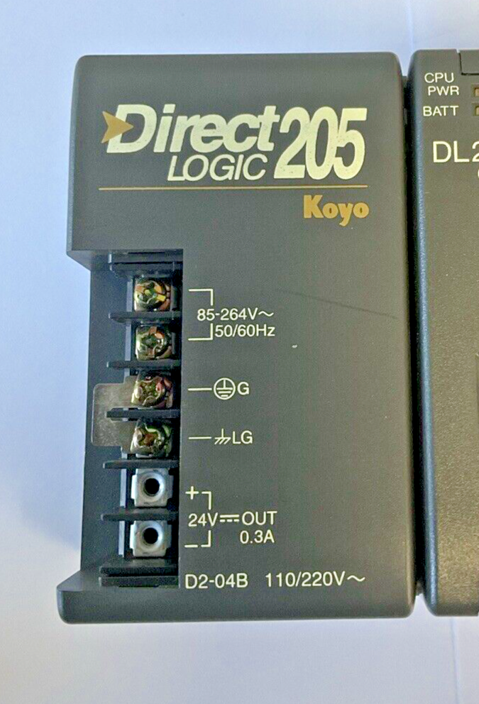 AUTOMATIONDIRECT D2-04B,DL230CPU,D2-08TDI,D2-08ND3(2) PLC RACK