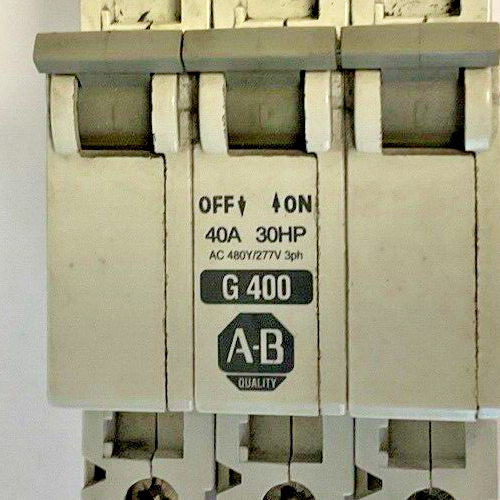 ALLEN BRADLEY 1492-CB3G400 40A 30HP MANUAL MOTOR CONTROLLER SER.C 480/277 3PH