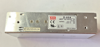 MEAN WELL D-60A POWER SUPPLY 100-240VAC 12VDC