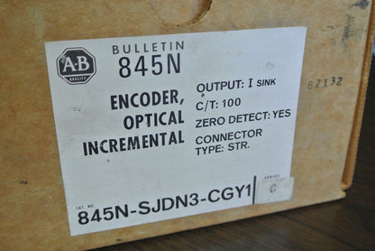 ALLEN-BRADLEY 845N-SJDN3-CGY1 - INCREMENTAL OPTICAL ENCODER - NEW SURPLUS