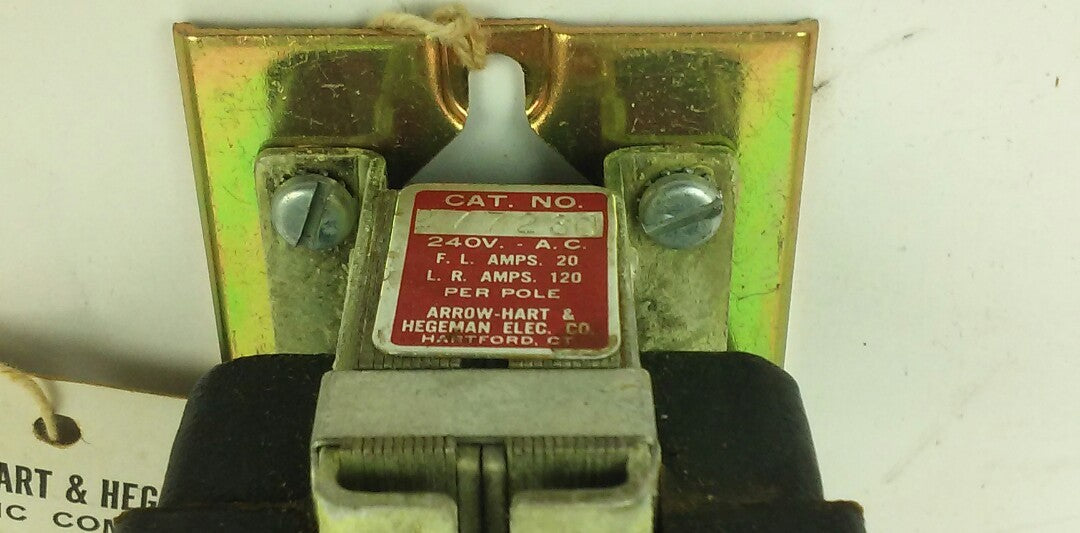 ARROW HART & HEGEMAN 27723U MAGNETIC CONTACTOR, 240V, F.L. 20A, L.R. 120A, NIB