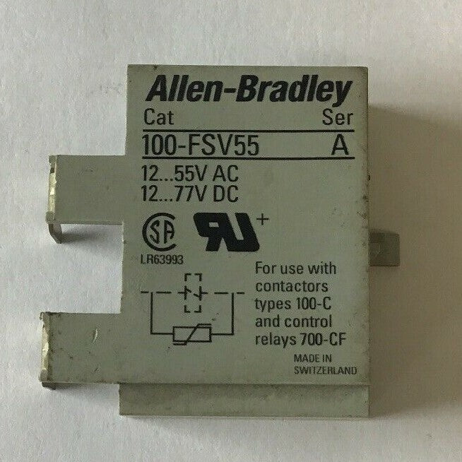 ALLEN BRADLEY 100-FSV55 SER.A SURGE SUPPRESSOR 55VAC/77VDC ***(LOT OF 3)***