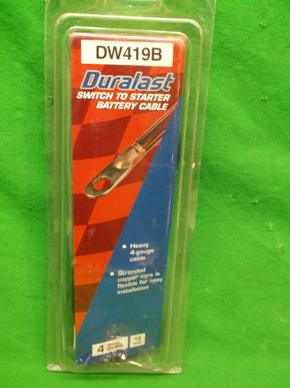 DURALAST DW419B SWITCH TO STARTER BATTERY CABLE - 4-GAUGE CABLE - 19" OAL
