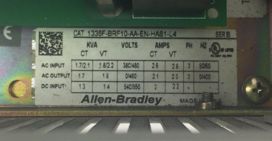 ALLEN BRADLEY 1336F-BRF10-AA-EN-HAS1-L4 AC DRIVE