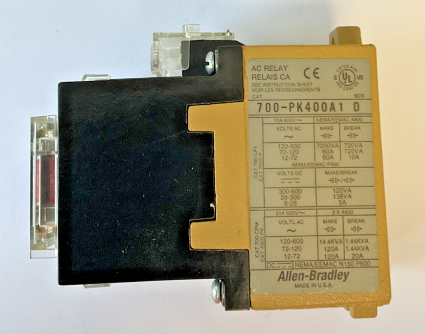 ALLEN BRADLEY 700-PK400A1 AC RELAY SER.D  10A 600VAC
